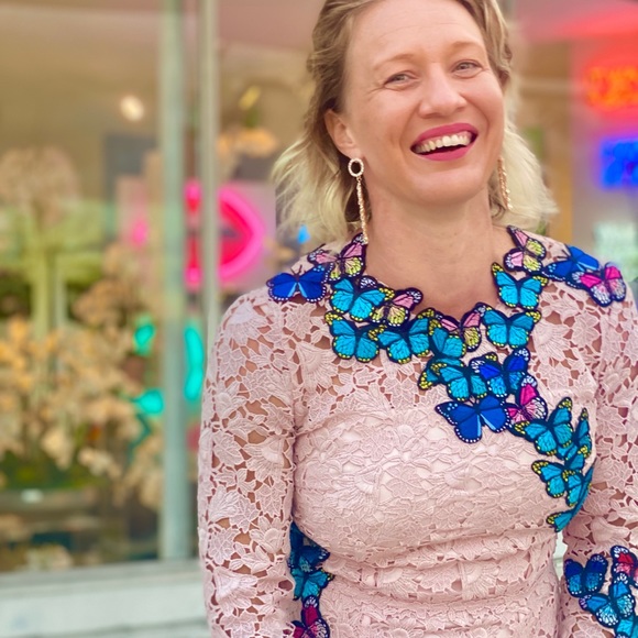 Escada couture lace cocktail dress size 36 - Picture 4 of 15